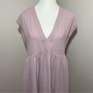 Wilfred Aritzia Lavender V-Neck Tunic Dress Small